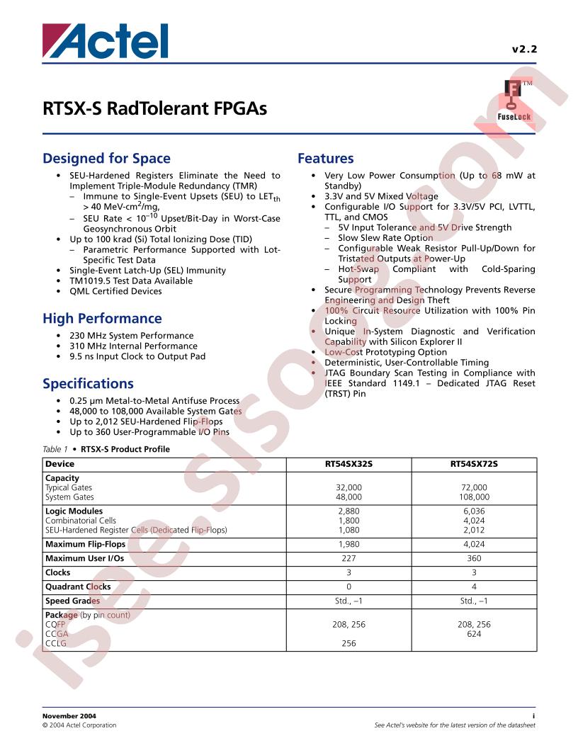 RT54SX32S-1CC256E