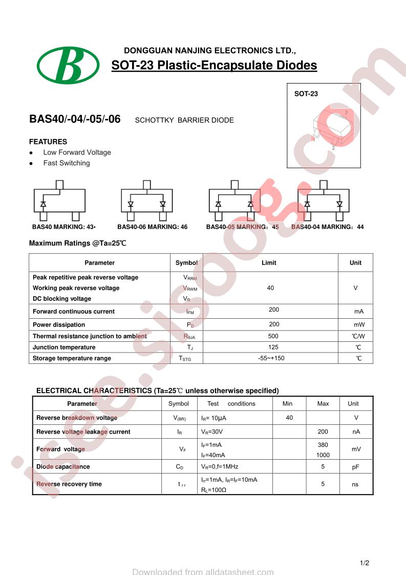 BAS40-200MA-SOT-23