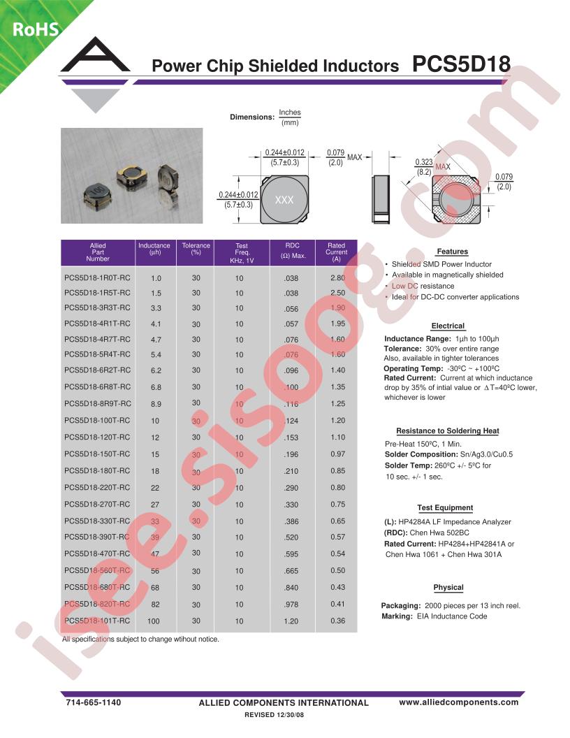 PCS5D18-1R0T-RC