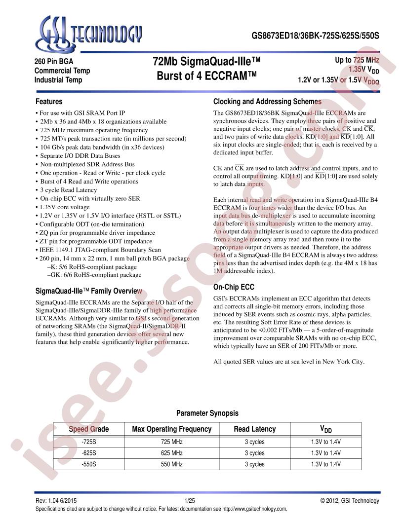 GS8673ED18BGK-725IS