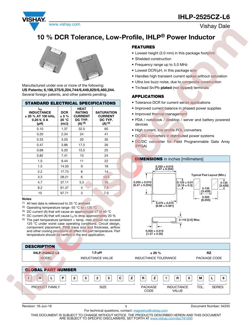 IHLP-2525CZ-L6