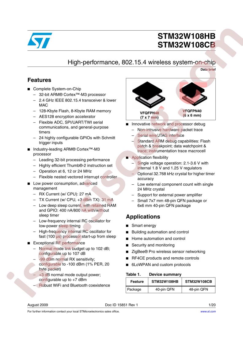 STM32W108CBU64