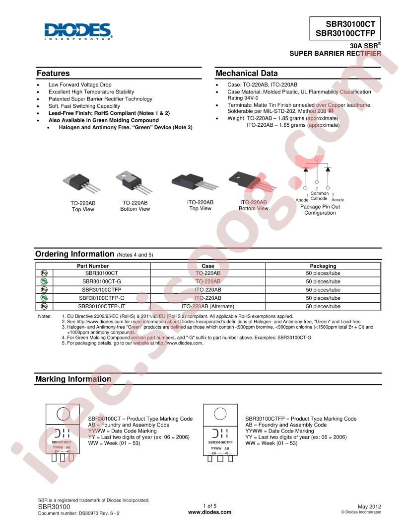 SBR30100CTFP