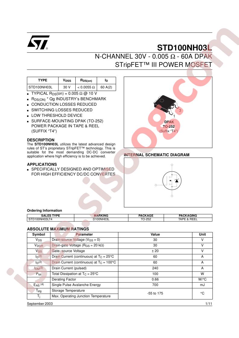 STD100NH03LT4