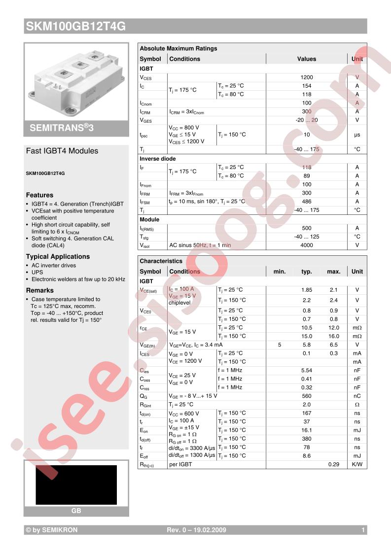 SKM100GB12T4G