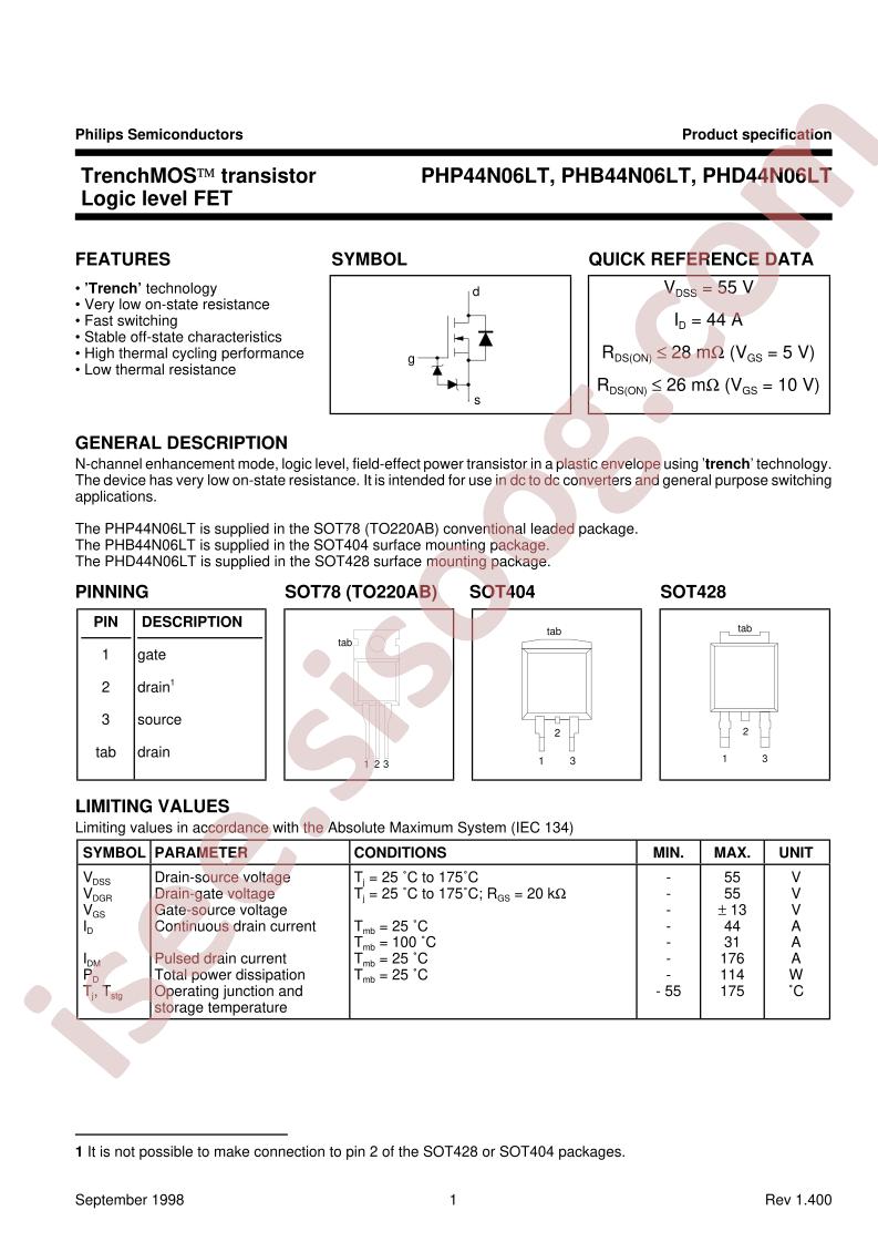 PHB44N06LT