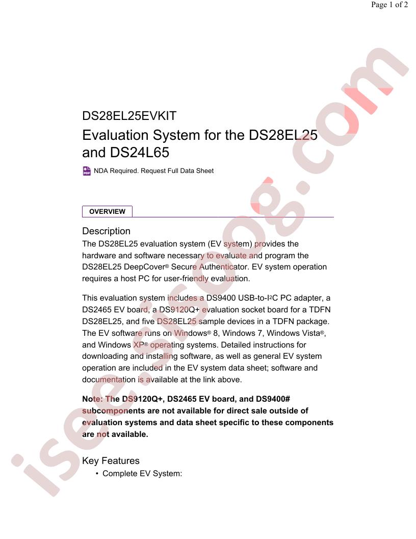 DS28EL25EVKIT
