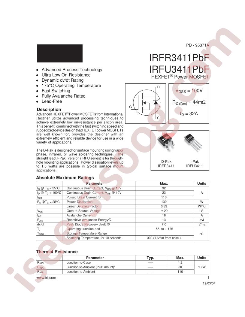 IRFR3411PBF