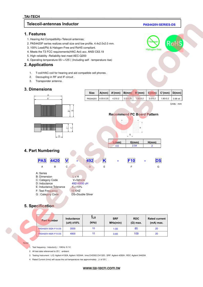 PAS4420V-492K-F10-DS