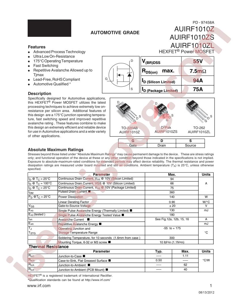 AUIRF1010ZS