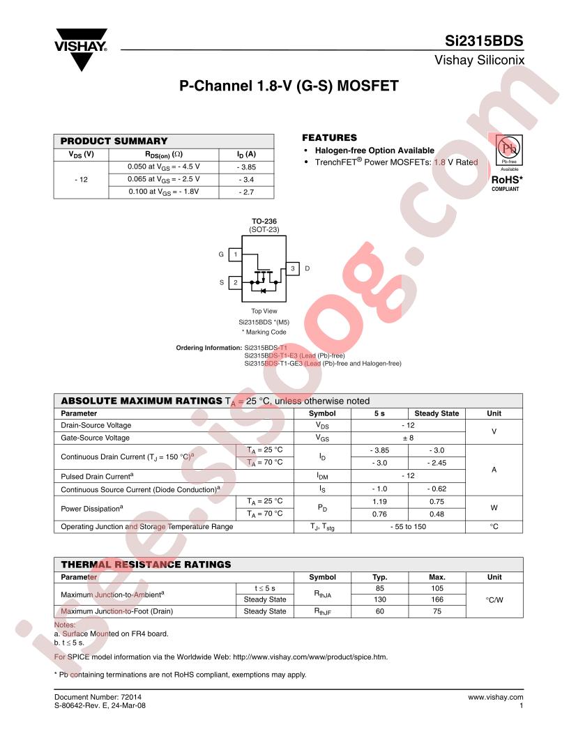 SI2315BDS