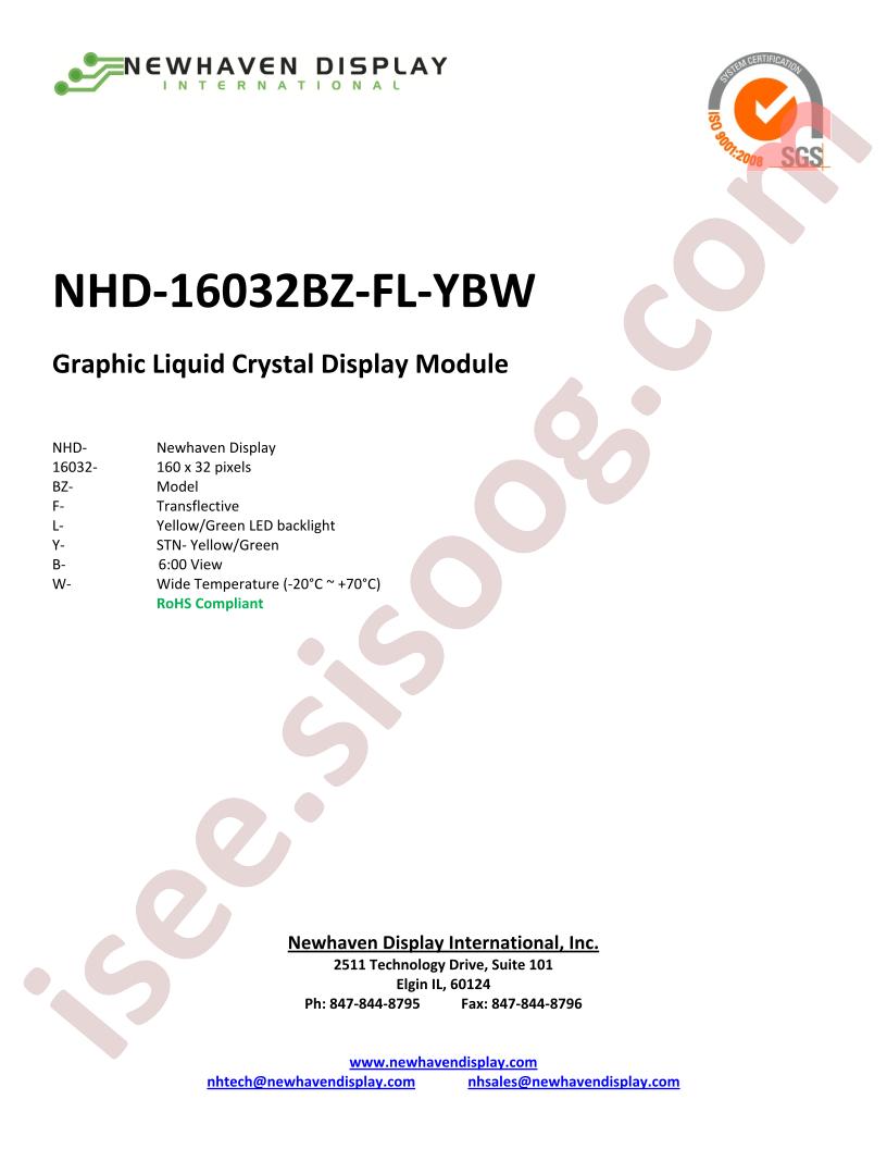 NHD-16032BZ-FL-YBW