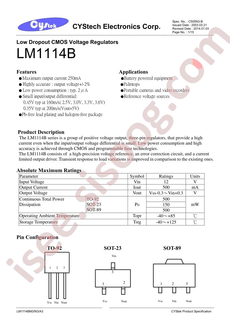 LM1114-3.6BM3-0-T2-G