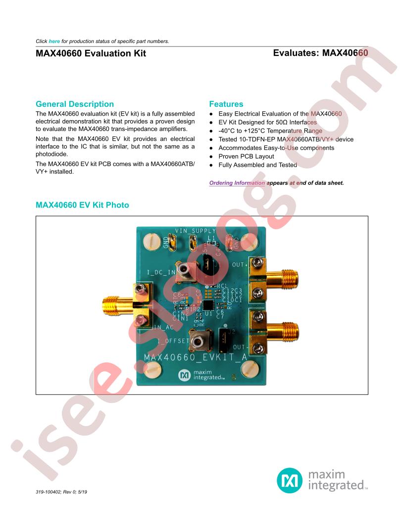 MAX40660EVKIT