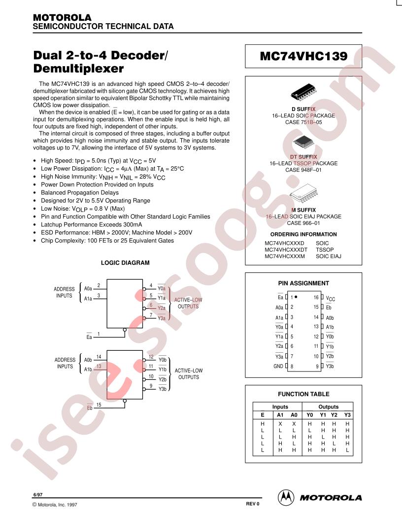 MC74VHC139