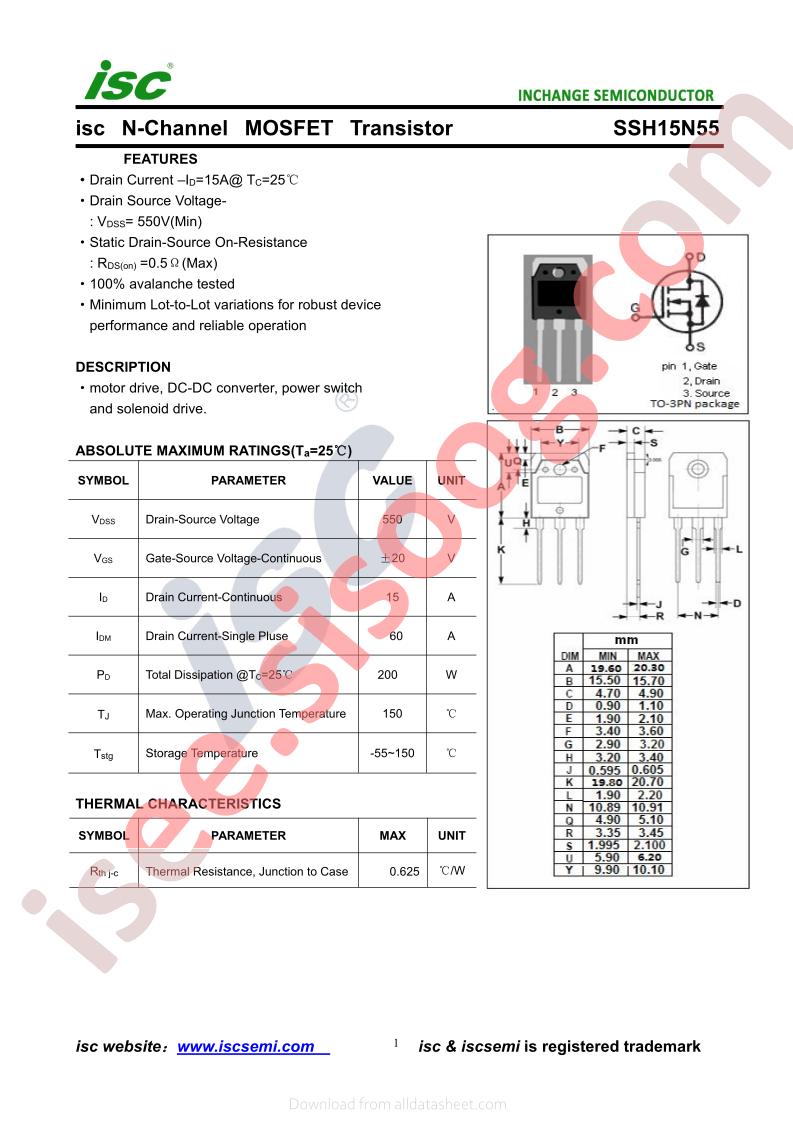 SSH15N55