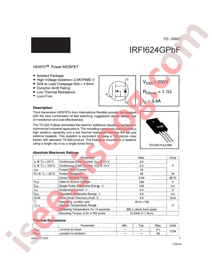 IRFI624GPBF