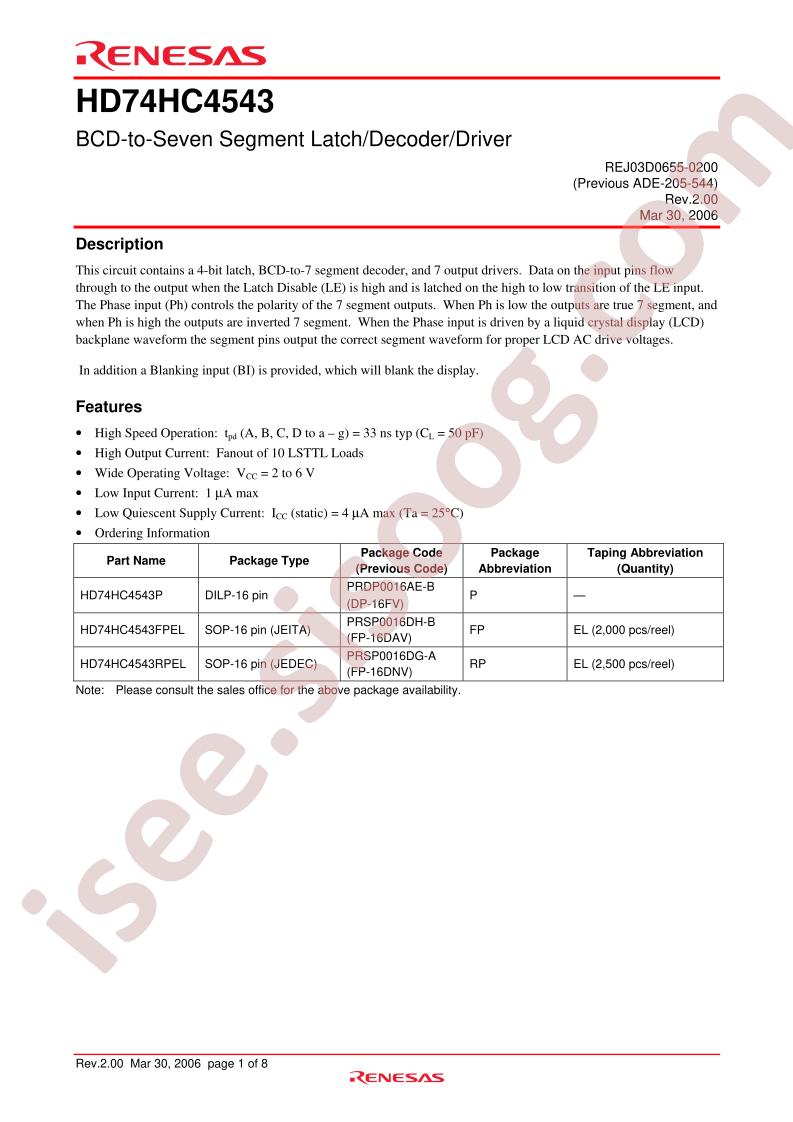 HD74HC4543RPEL