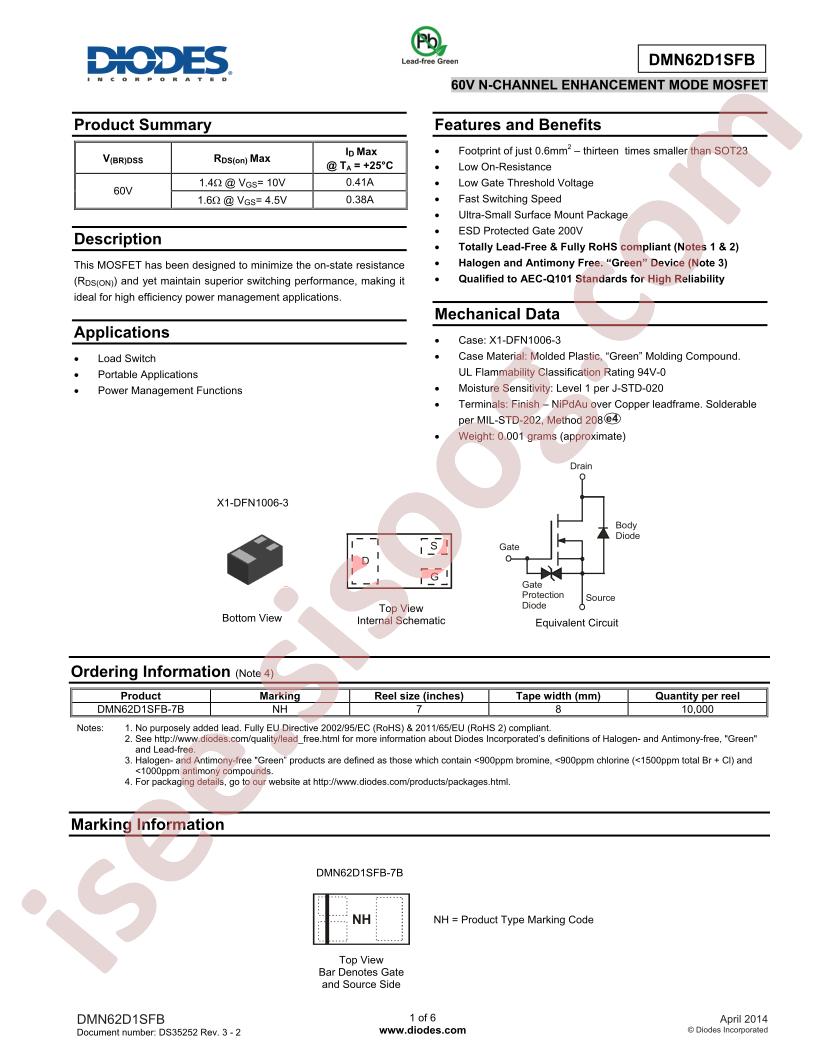 DMN62D1SFB-7B