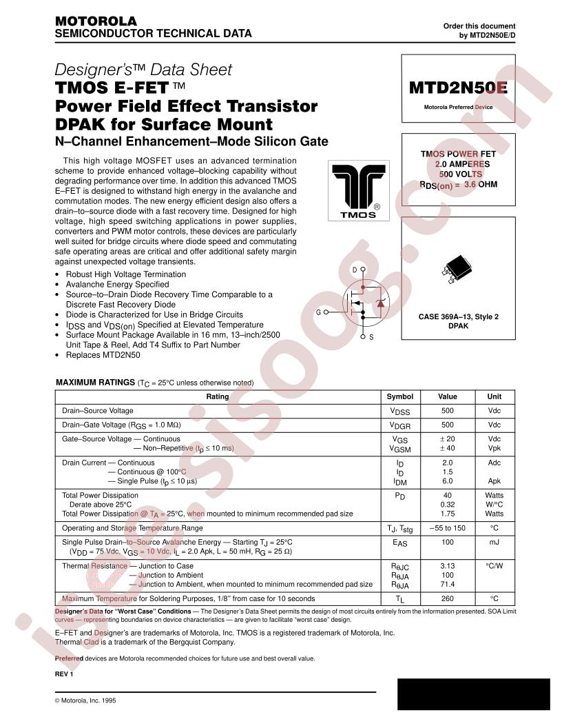 MTD2N50E