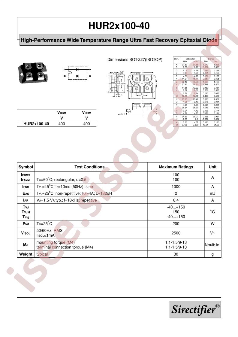 HUR2X100-40