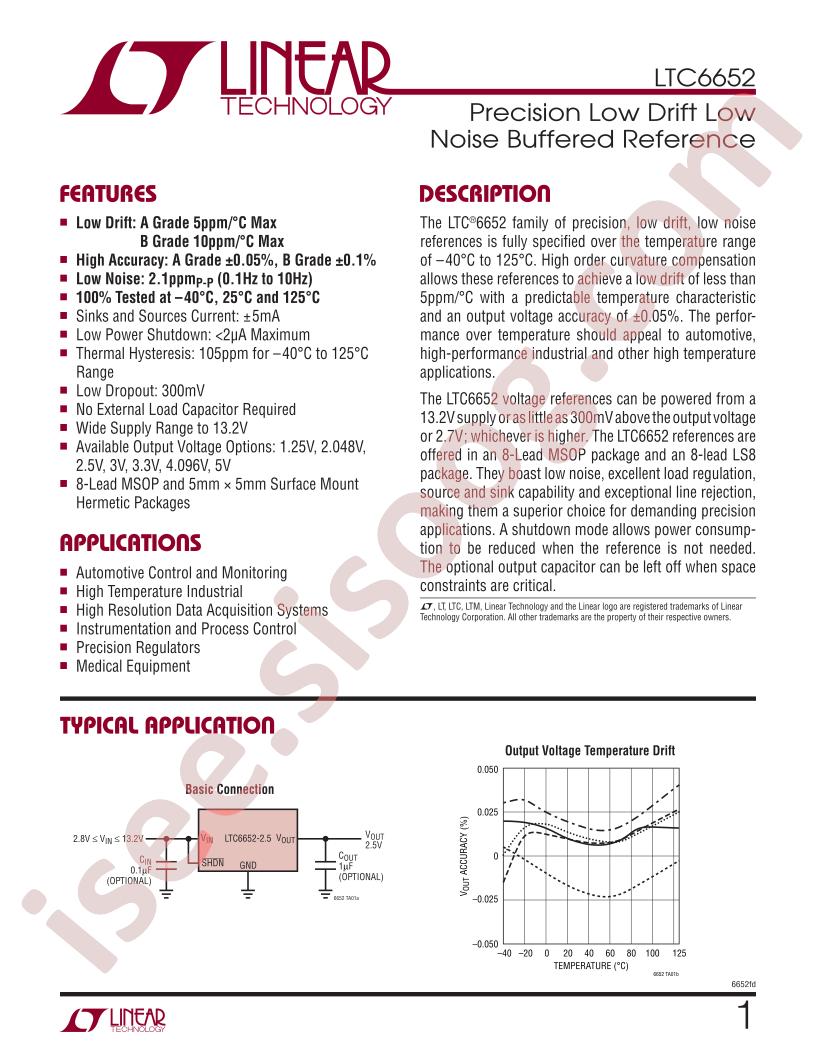 LTC6652AHMS8-5-TRPBF