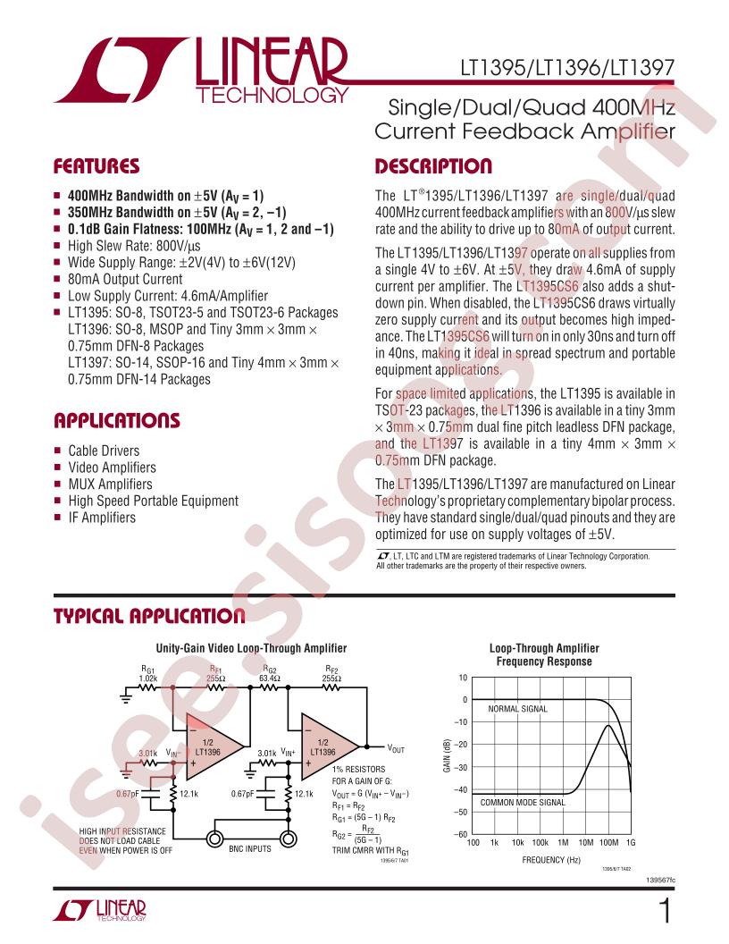 LT1396CDD-TRPBF