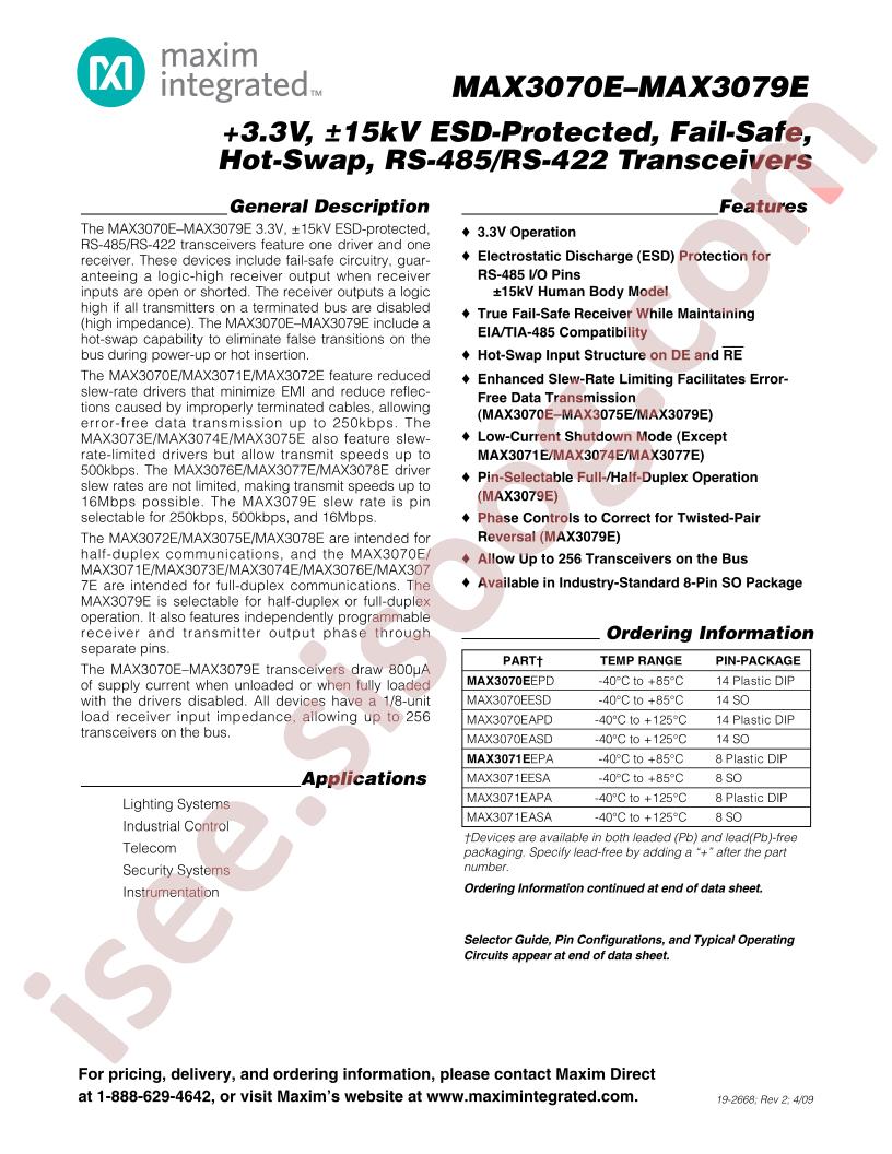 MAX3071EEPA