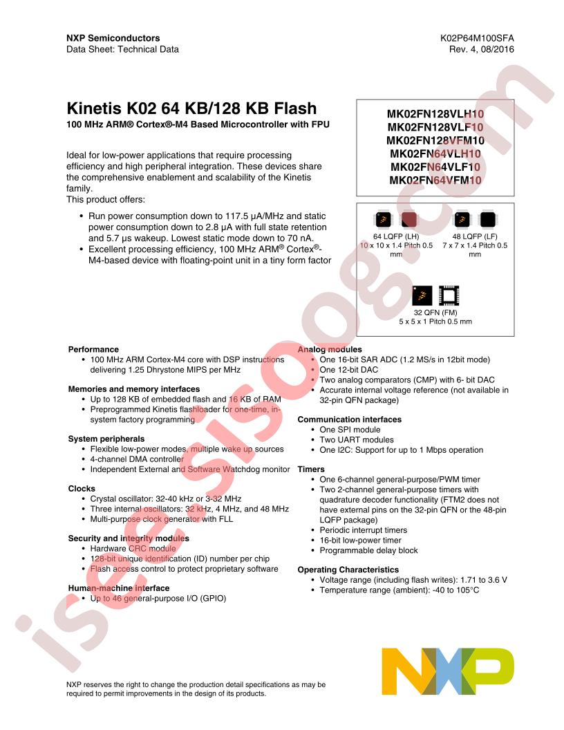 K02P64M100SFA