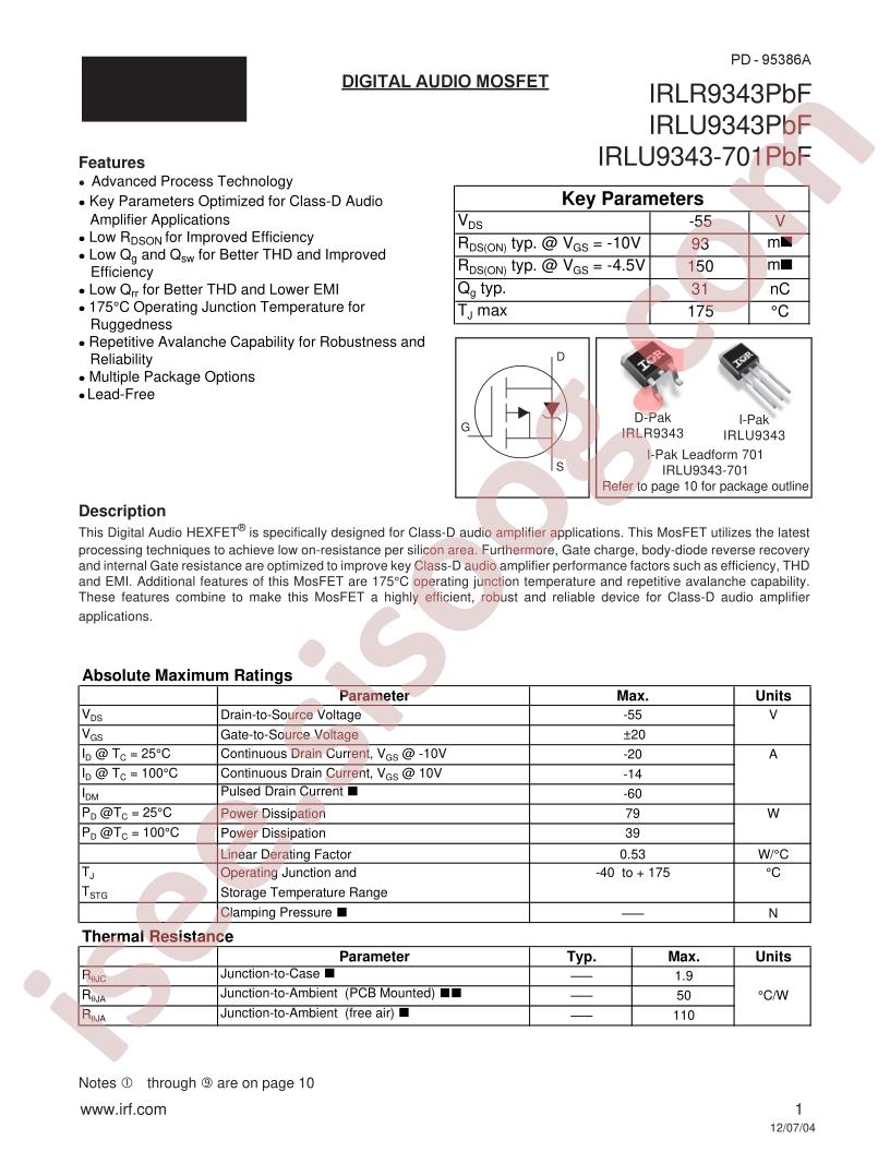 IRLU9343-701PBF