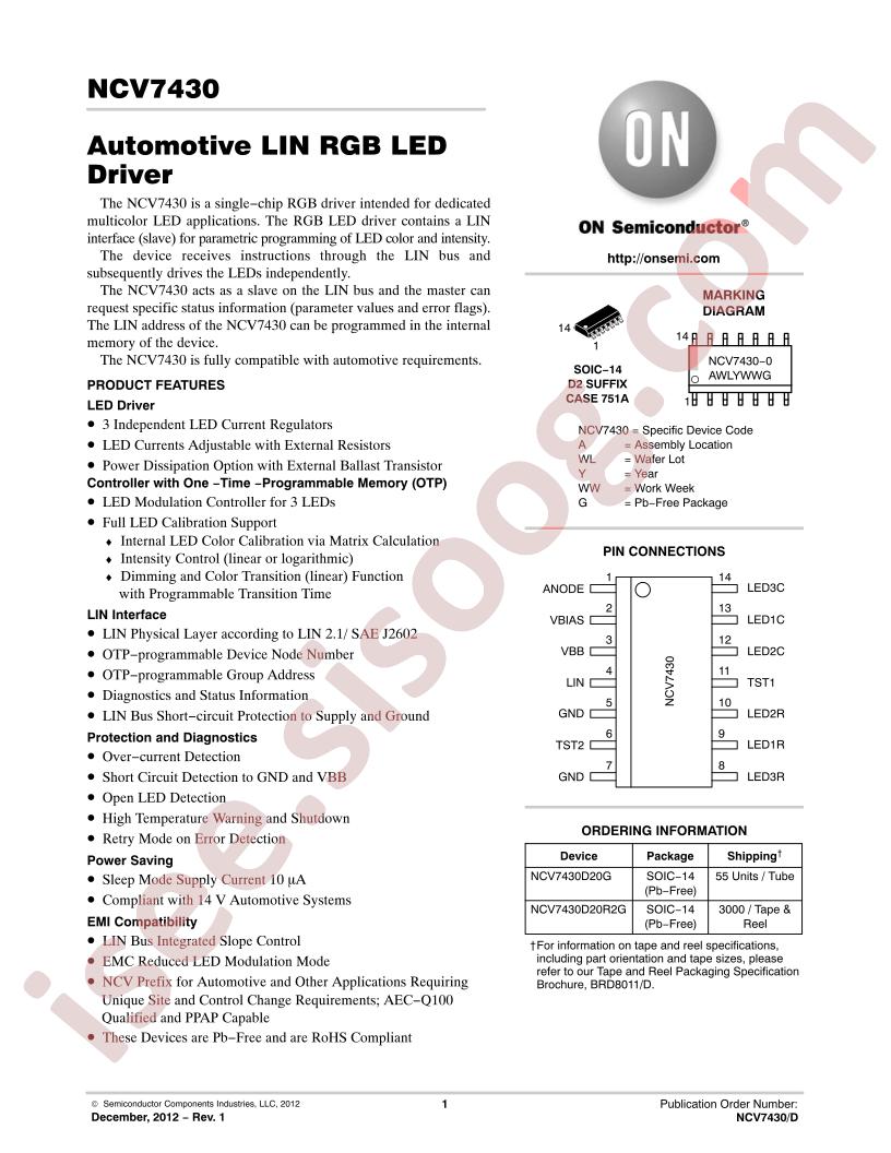 NCV7430-D