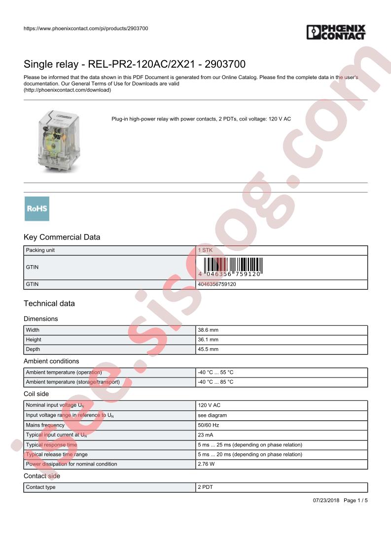 REL-PR2-120AC