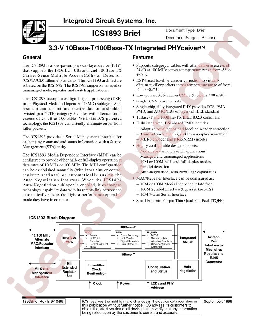 ICS1893BRIEF