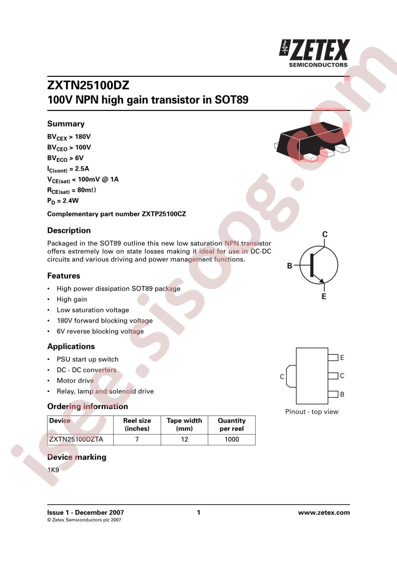 ZXTN25100DZ