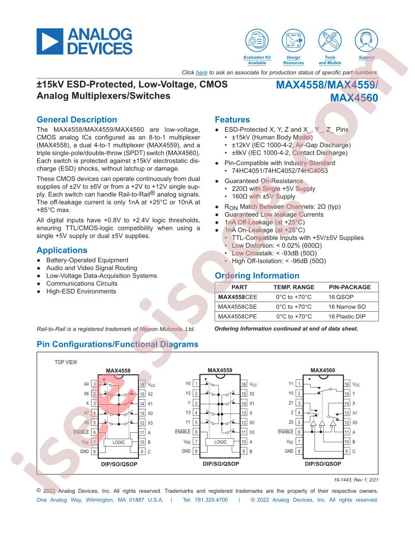 MAX4558CPE