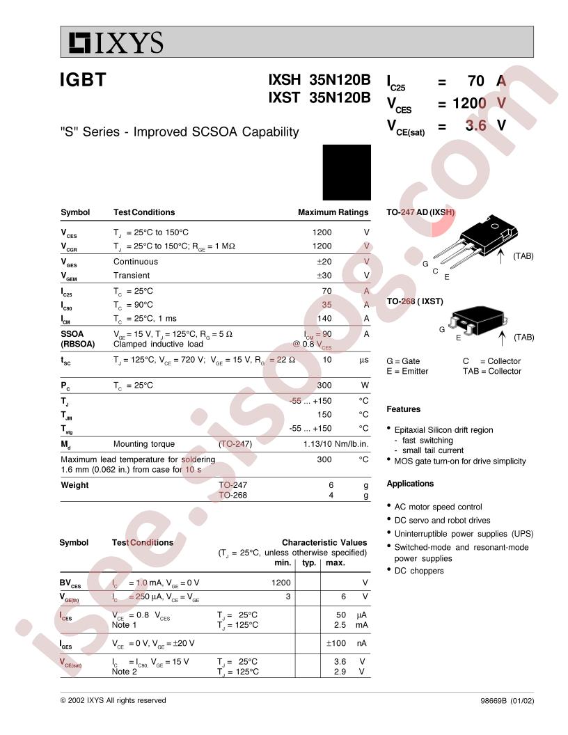 IXSH35N120B