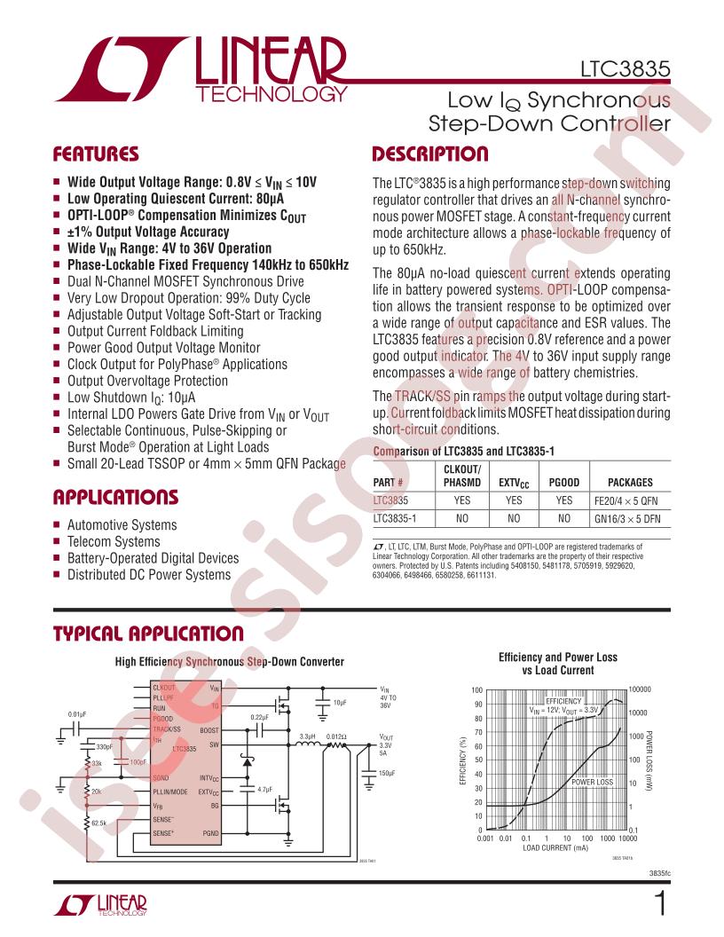 LTC3835EDHC-1-PBF