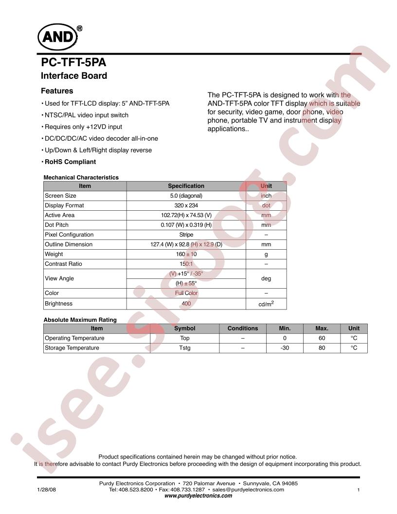 PC-TFT-5PA