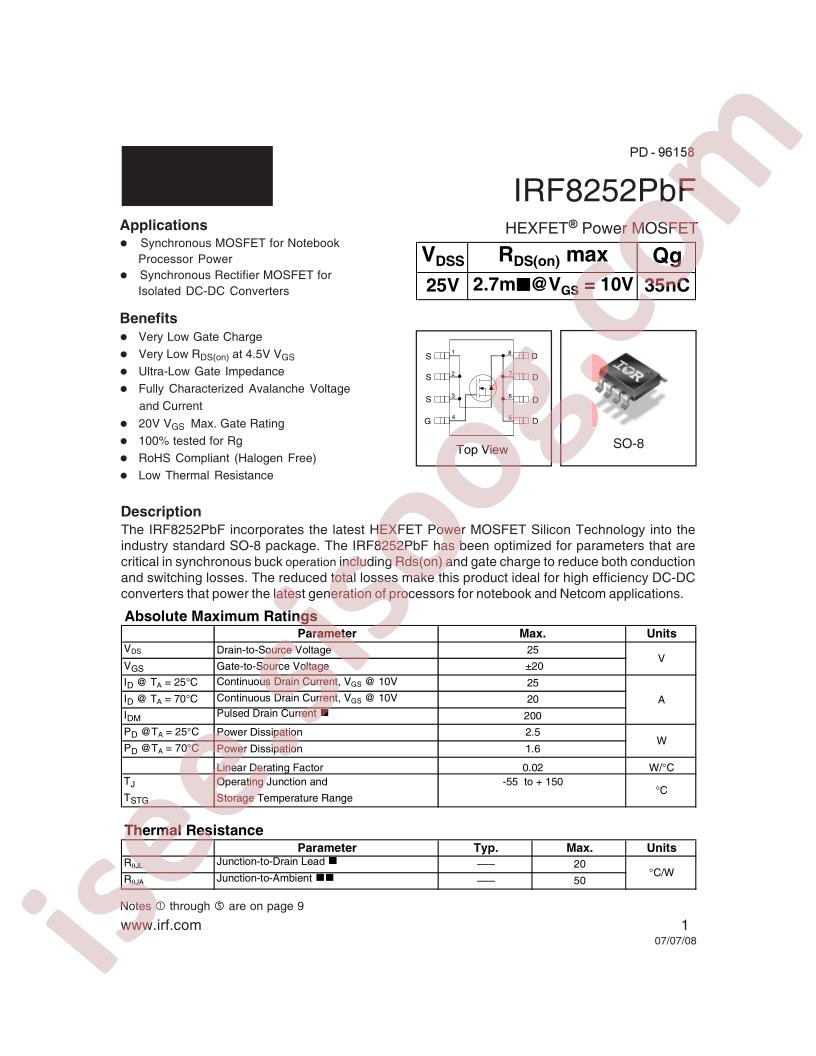 IRF8252PBF