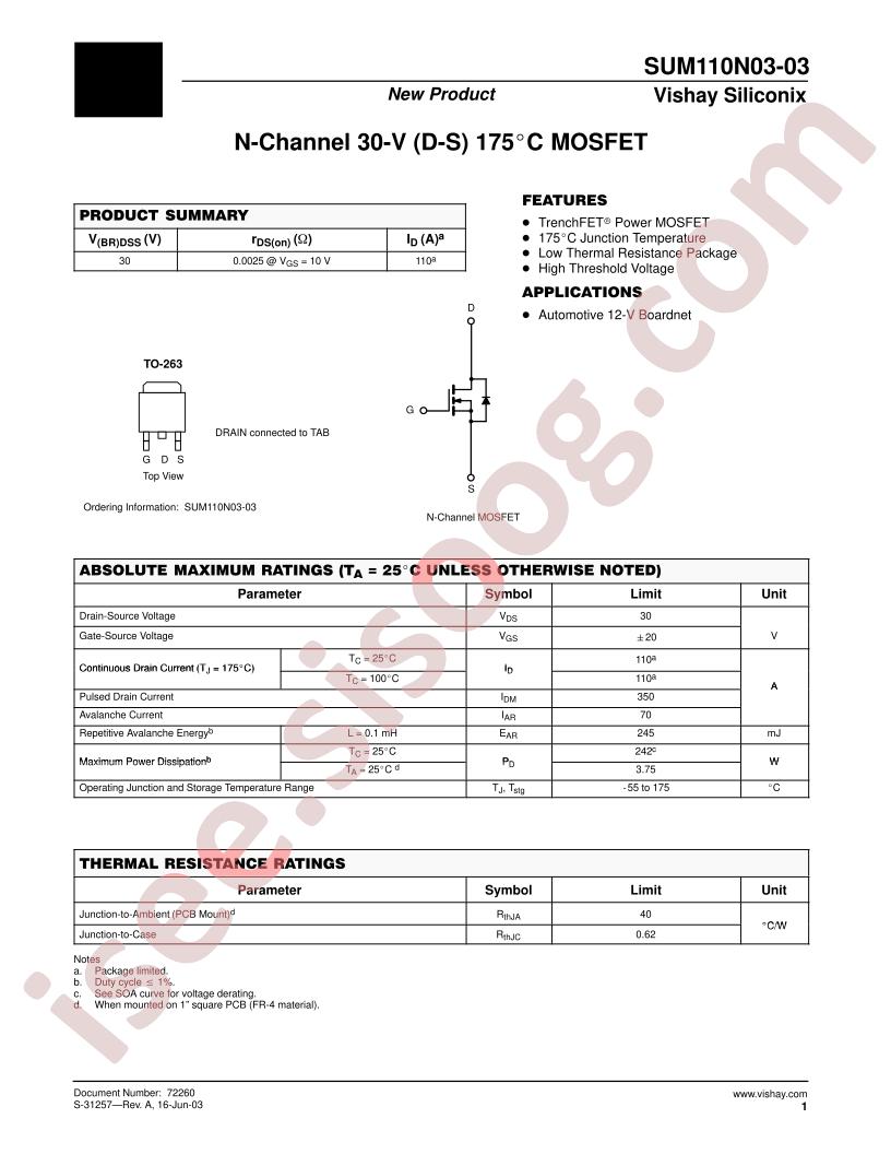 SUM110N03-03