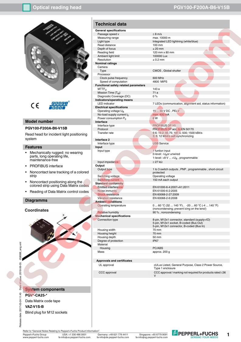 PGV100-F200A-B6-V15B