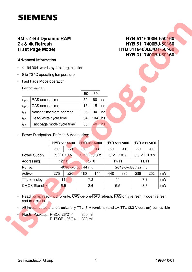 HYB3117400BJ-60