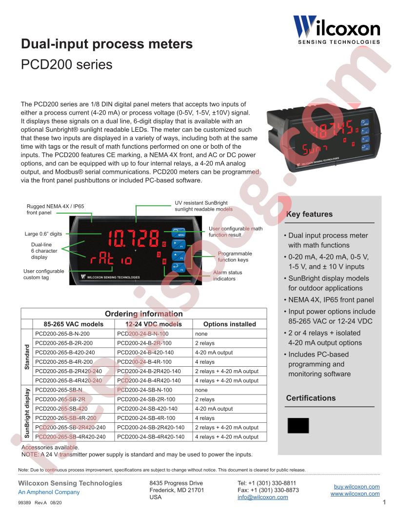 PCD200-265-B-2R420-240