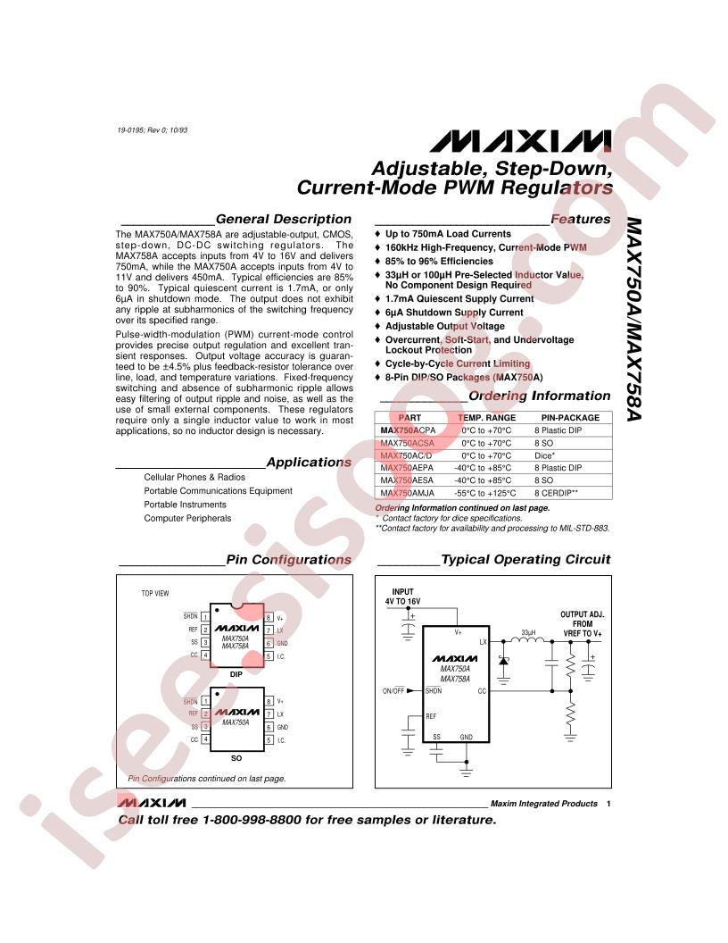 MAX750ACPA