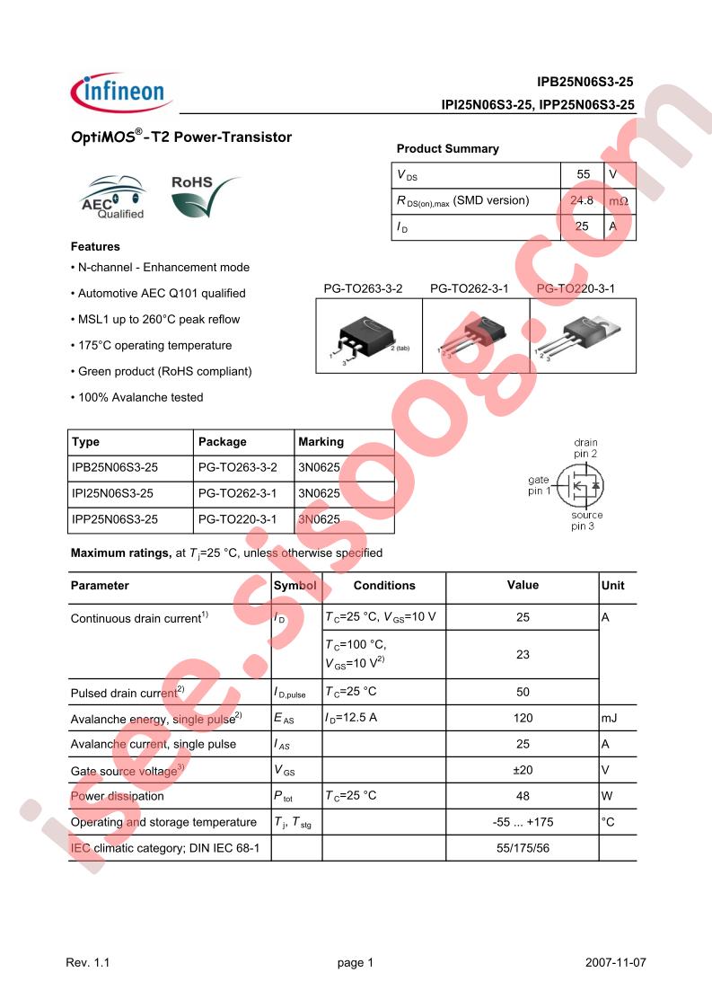 IPB25N06S3-25