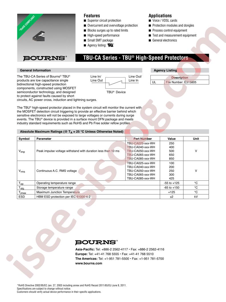 TBU-CA085-500-WH