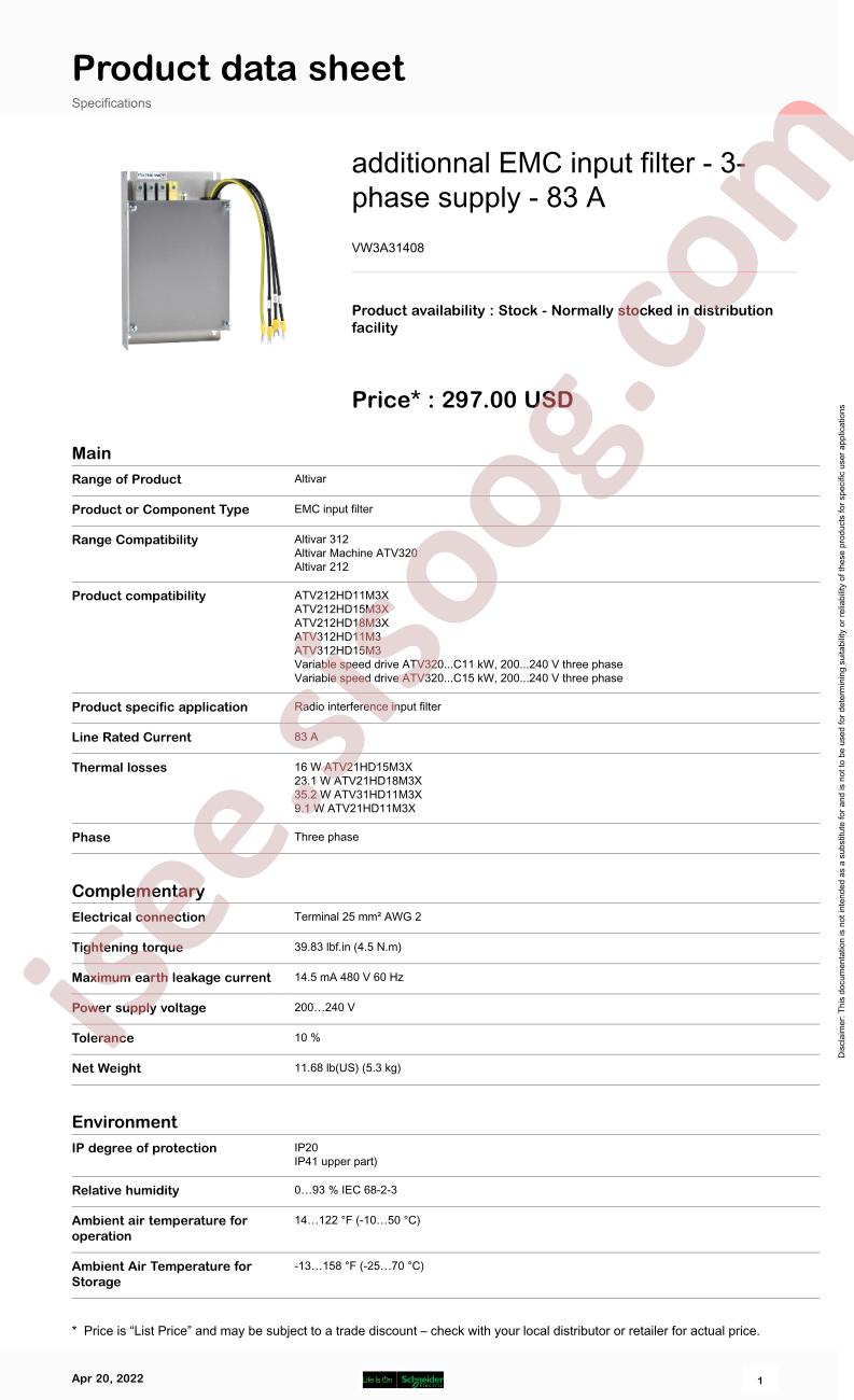 VW3A31408