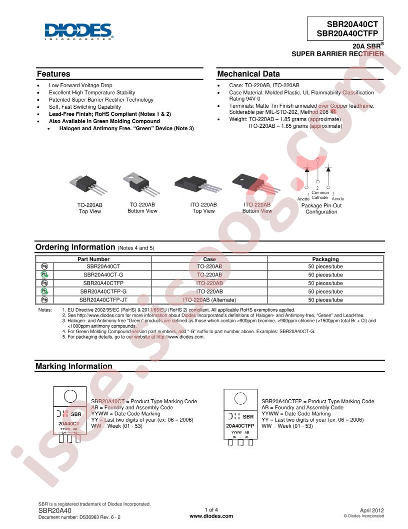 SBR20A40CTFP