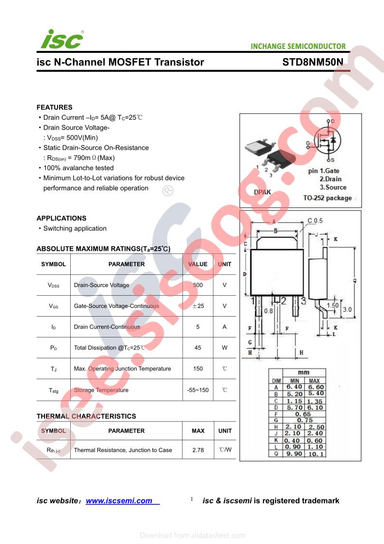 STD8NM50N