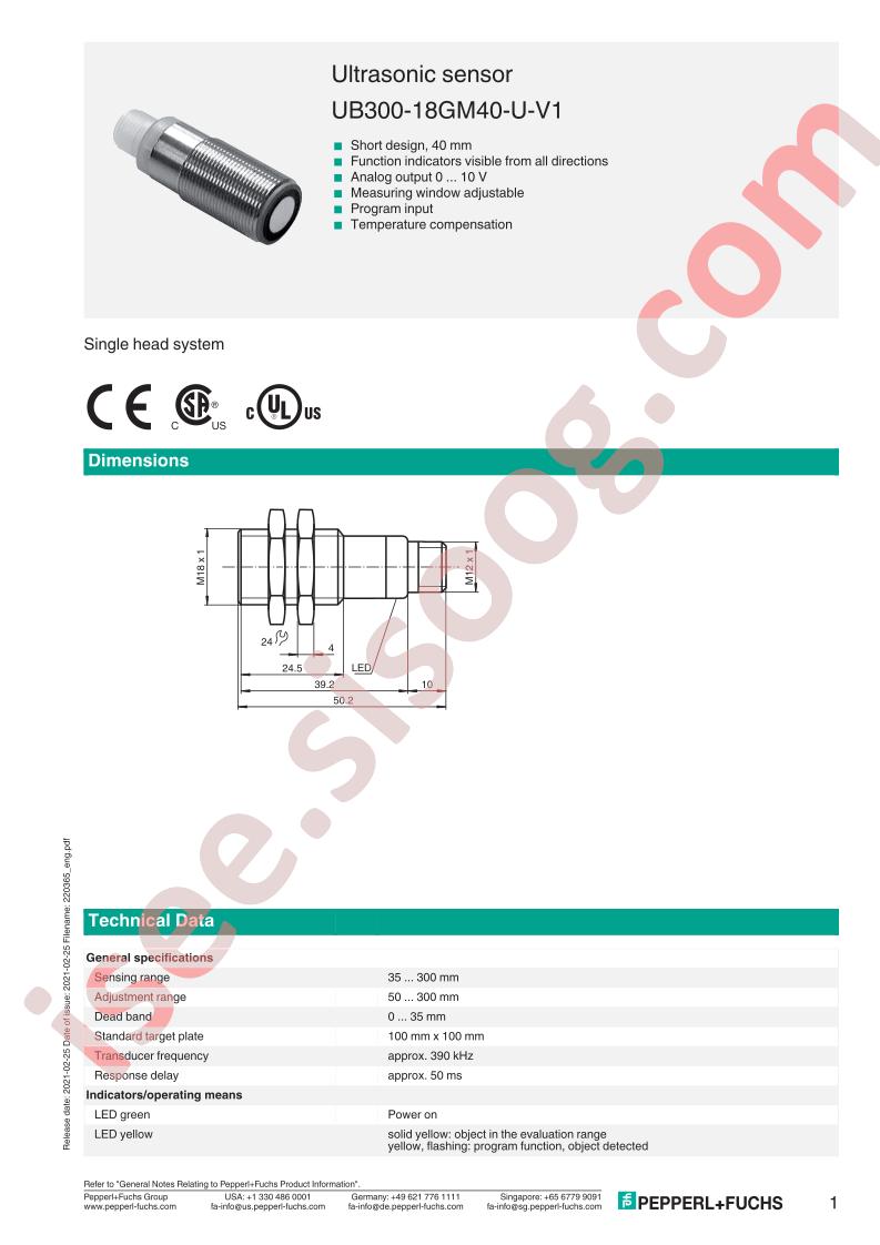 UB300-18GM40-U-V1